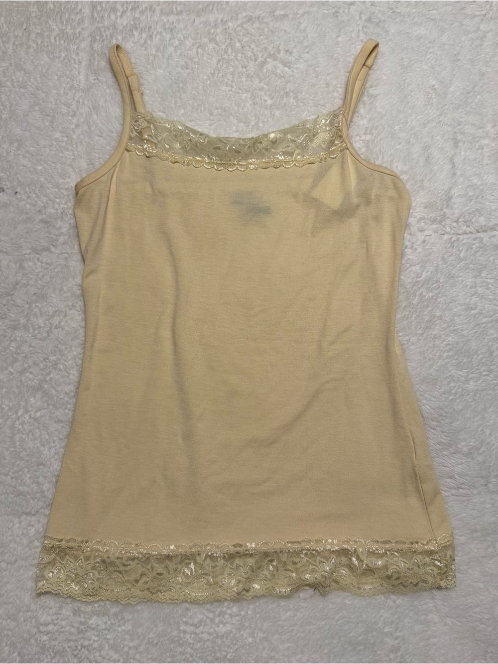 Maurices Pale Yellow Lace Trim Camisole